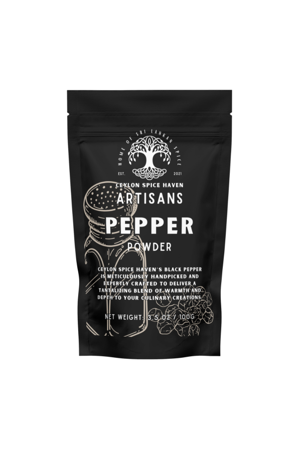 Chilli Powder Front Mockup 3 Ceylon Artisanal - Crushed Black Pepper - 100g