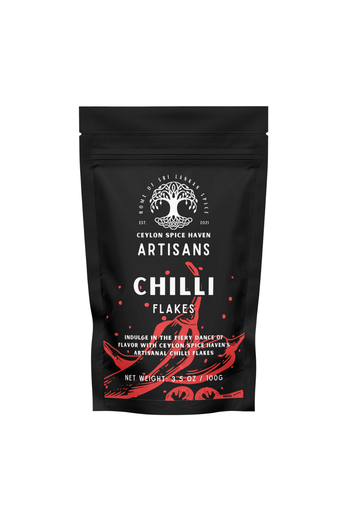 Chilli Flakes Front Mockup Chili Flakes – 100g