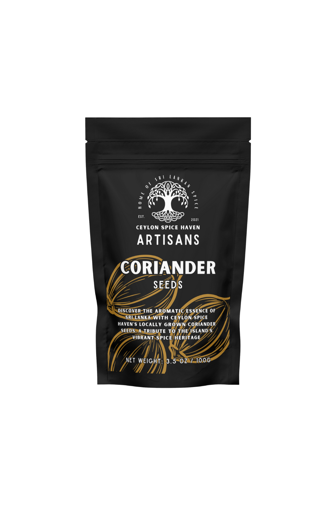Jaffna Curry Blend Front Mockup 2 Whole Coriander Seeds – 100g