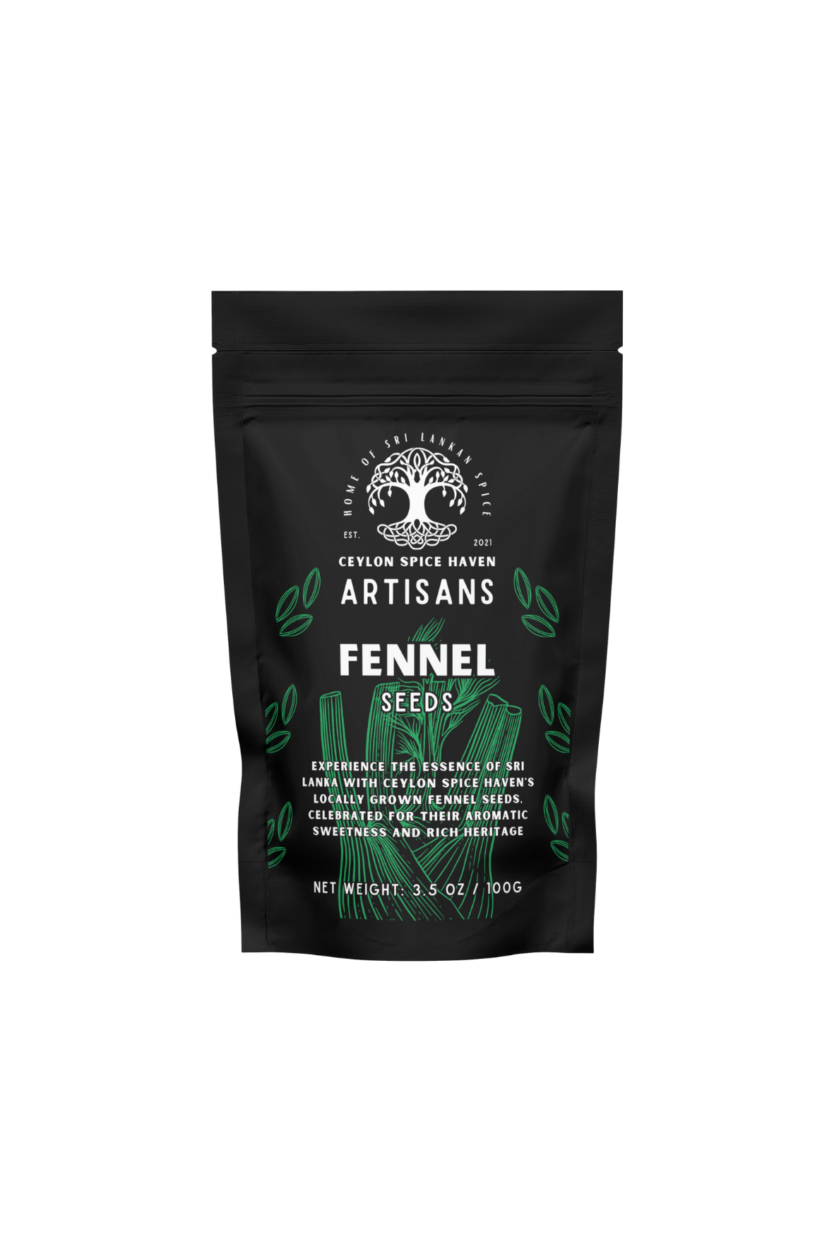 Jaffna Curry Blend Front Mockup 4 Whole Fennel Seeds – 100g